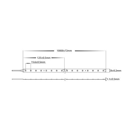 4.8w 24v DC IP20 LED Strip 5500k