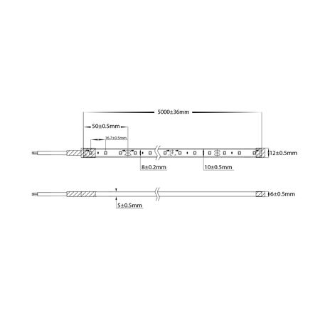 4.8w 12v DC IP67 LED Strip 4000k