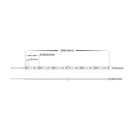9.6w IP20 Micro LED Strip 4000k