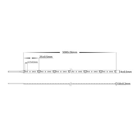 19.2w IP20 Micro LED Strip 5500k