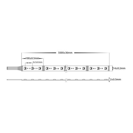 24w IP20 RGB + 3000k + 5500k LED Strip (RGBCW)