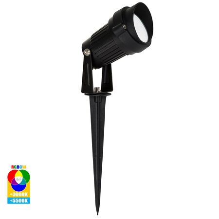 Spitze Black 5x 3w WIFI RGBCW LED Garden Spike Light Kit