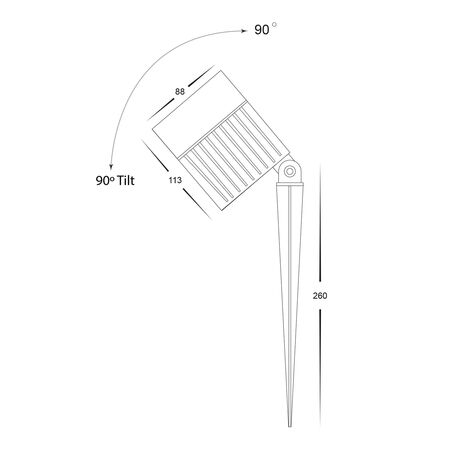 Oasis Black 24w LED Garden Spike Light
