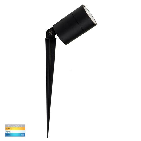 Oasis Black 7w TRI Colour LED Garden Spike Light