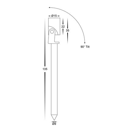 Spar Aluminium Black Spike or Surface Mounted Spot Light
