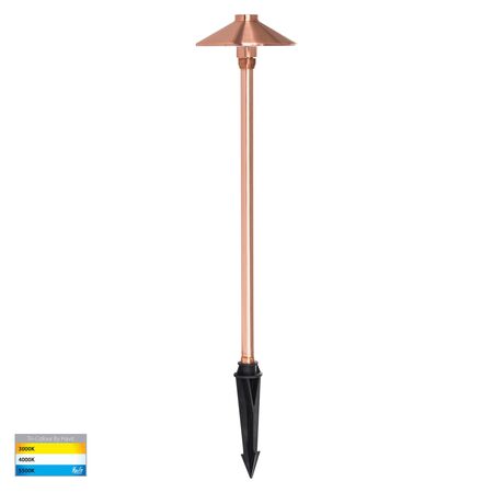Polari Solid Copper 3w LED Garden Spike Light