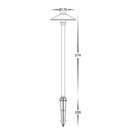 Polari 316 Stainless Steel Black 3w LED Garden Spike Light