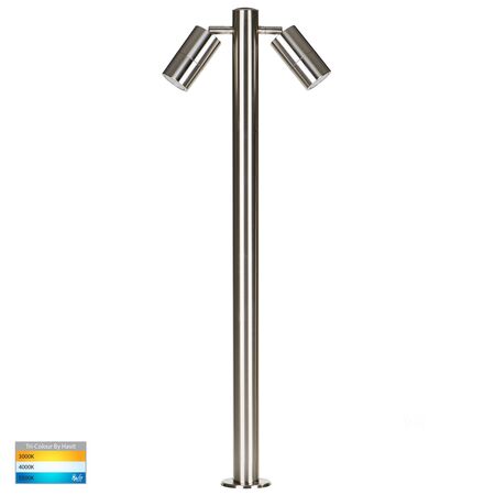 Tivah 316 Stainless Steel TRI Colour Double Adjustable LED Bollard Light