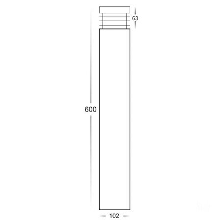 Maxi 600 Black TRI Colour LED Bollard Lights