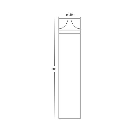 Divad 600mm Black LED Bollard Light