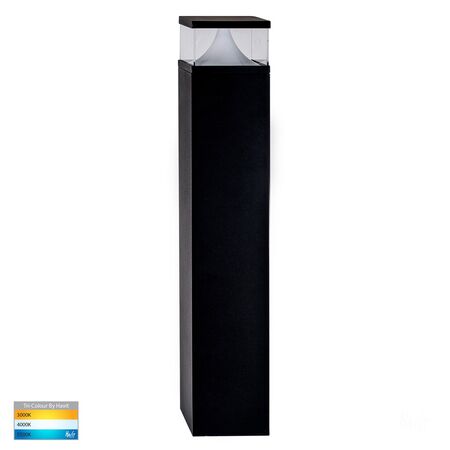 Divad 600mm Black Square LED Bollard Light