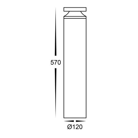 Noray 570mm Black LED Bollard Light