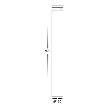 Noray 970mm Black LED Bollard Light