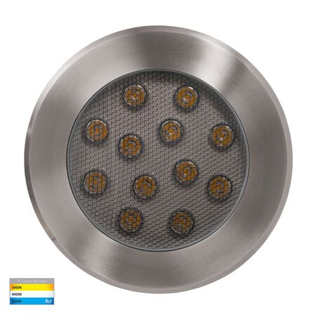 Split 316 Stainless Steel TRI Colour 12w LED Inground Light