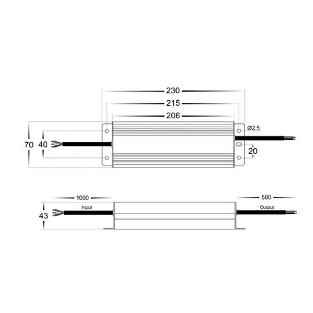 100W Weatherproof Dimmable LED Driver