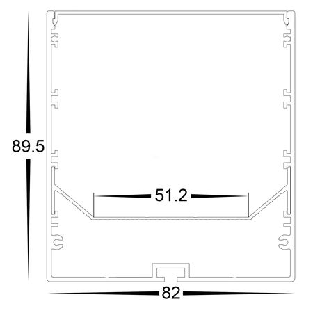 Large Deep Square White Aluminium Profile