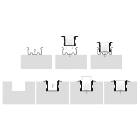 Deep White Square Winged Aluminium Profile