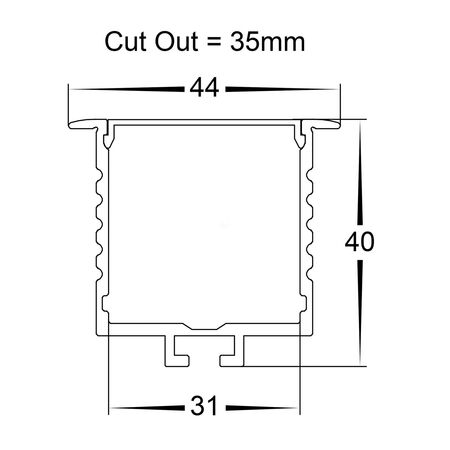 Deep Square Recessed Winged Aluminium Profile