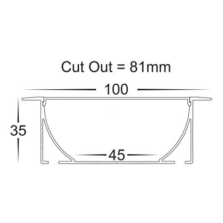 Large Deep Square Winged Aluminium Profile