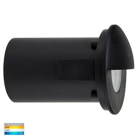 Ollo Black TRI Colour LED Step Light With Eyelid