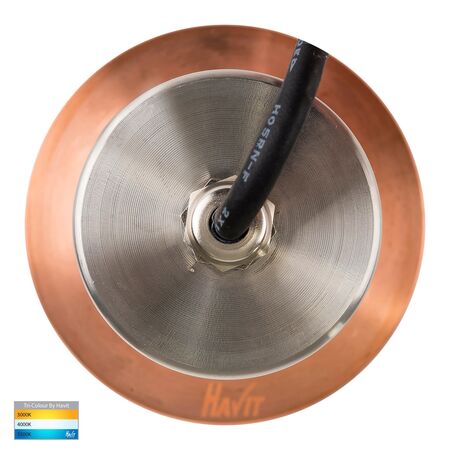 Ollo Copper TRI Colour LED Step Light With Eyelid