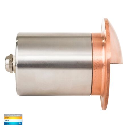 Ollo Copper TRI Colour LED Step Light With Eyelid