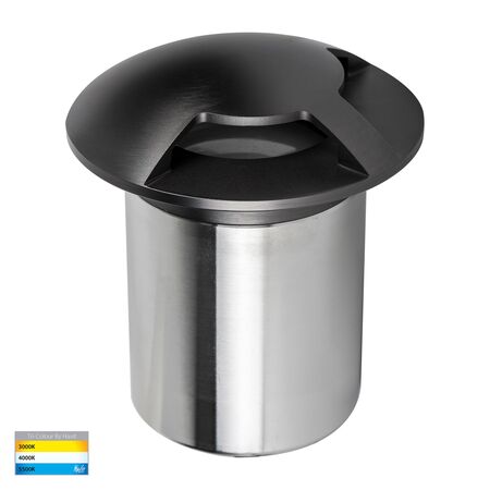 Viale Graphite Colourded Brass TRI Colour LED Triple Driveway Light