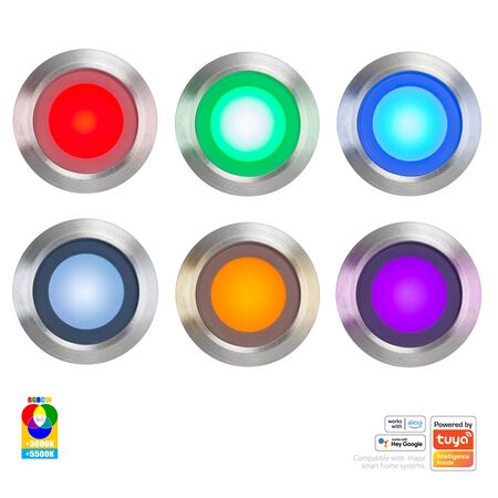 Flame 316 Stainless Steel RGBCW Deck Lights