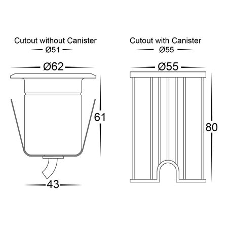 Elite RGBCW Black Aluminium LED Deck or Inground lights