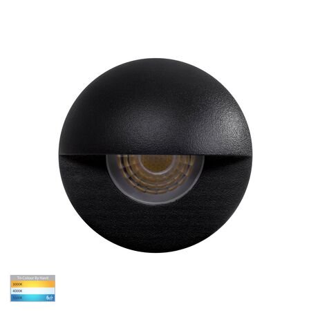 Elite Black Aluminium LED Wall or Step Light with Eyelid