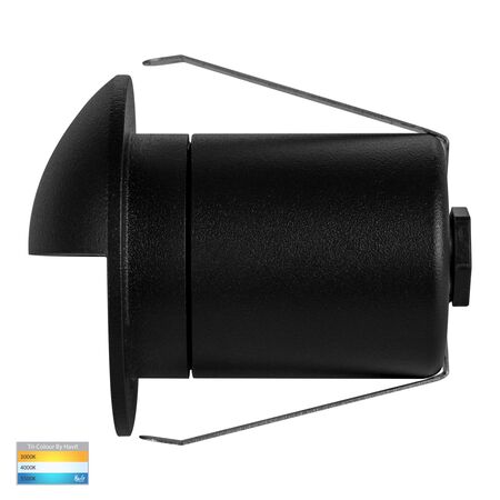 Elite Black Aluminium LED Wall or Step Light with Eyelid