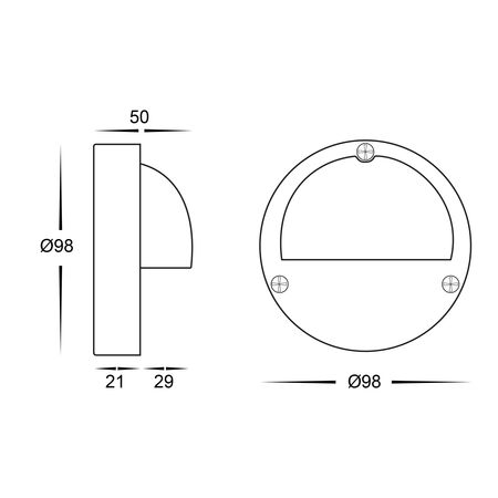 Pinta White Step Lights with Eyelid