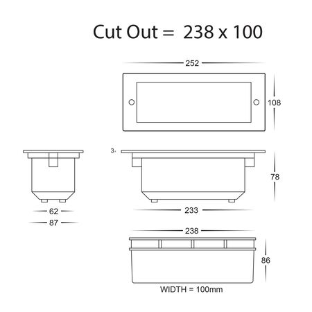 Bata 316 Stainless Steel LED Brick Light