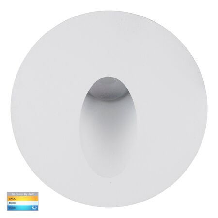 Reces White Round TRI Colour Recessed LED Step Light