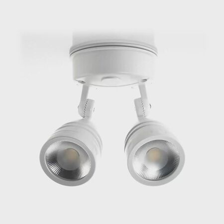 Focus Polycarbonate White Double Adjustable Spot Light