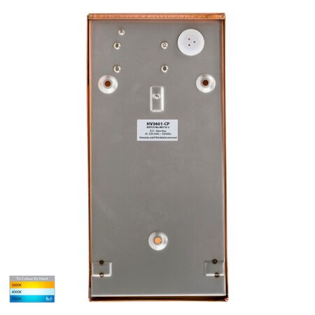 Taper Copper TRI Colour LED Wedge Wall Light