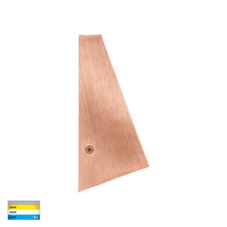 Taper Copper TRI Colour LED Wedge Wall Light