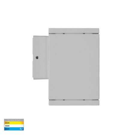 Quadru Square White TRI Colour Fixed Down LED Wall Light