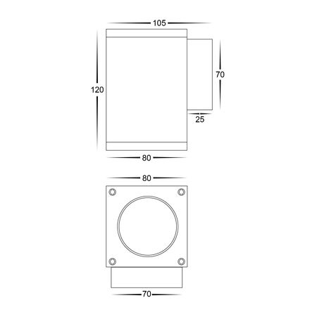 Quadru Square White TRI Colour Fixed Down LED Wall Light