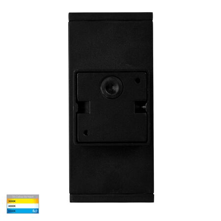 Quadru Square Black TRI Colour Up & Down LED Wall Light