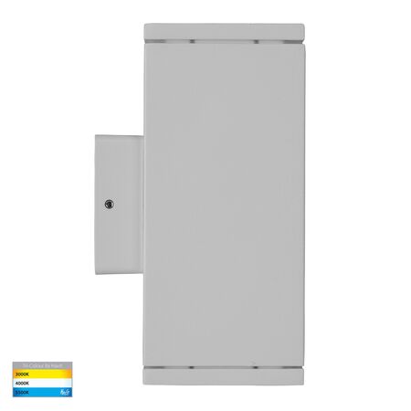 Quadru Square White TRI Colour Up & Down LED Wall Light