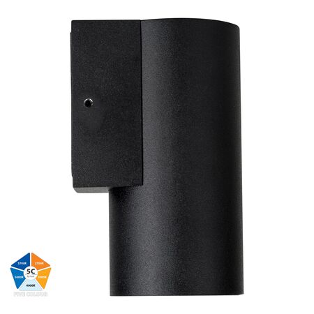 Aries Aluminium Black Fixed Down LED Wall Light