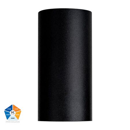Aries Aluminium Black Fixed Down LED Wall Light