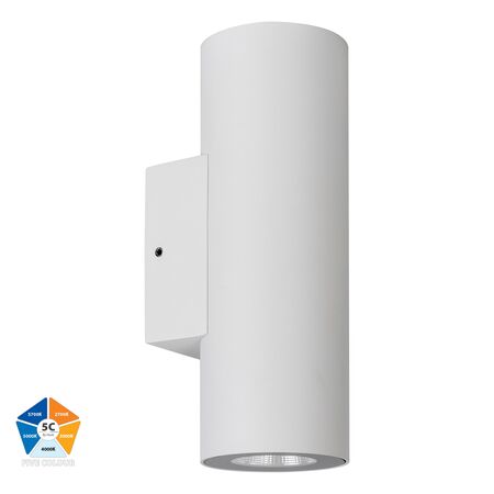 Aries Aluminium White Up & Down LED Wall Light