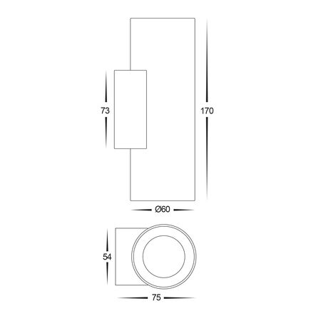 Aries Aluminium White Up & Down LED Wall Light