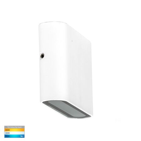Lisse White Fixed Down TRI Colour LED Wall Light