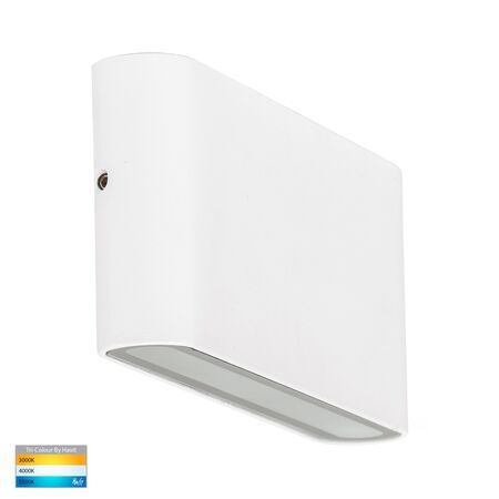 Lisse White Fixed Down TRI Colour LED Wall Light
