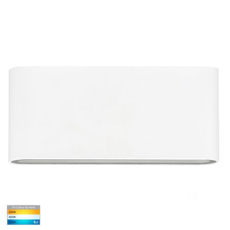 Lisse White Fixed Down TRI Colour LED Wall Light