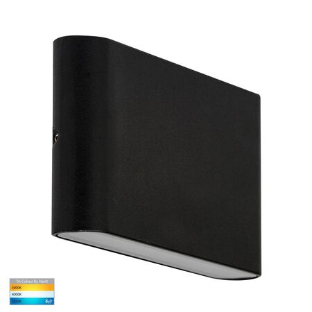 Lisse Black Up & Down TRI Colour LED Wall Light