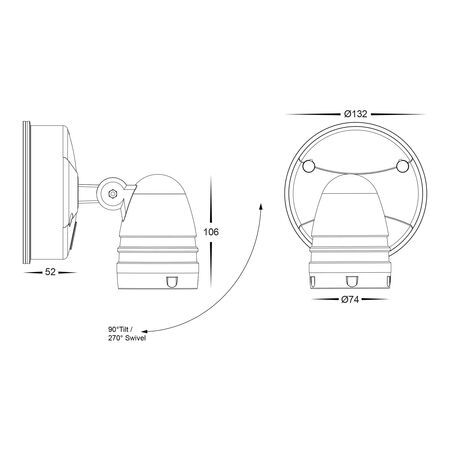 Focus Polycarbonate White Single Adjustable Spot Light